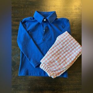 Toddler boy long sleeve polo set-Smockingbird